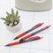 BAZIC Optima Red FUSE Tech Ink Retractable Pen w/ Grip (3/Pack)